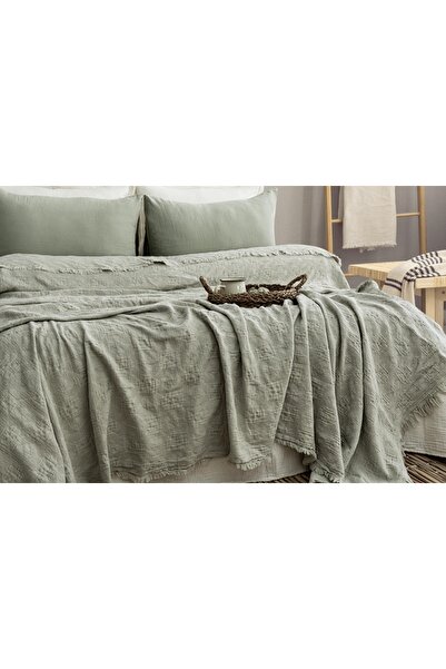 MEET MAYA NATURAL 4 Katlı Müslin %100 Pamuklu Yatak Örtüsü 160x220 cm – Yumuşak, Nefes Alan, Şık Tasarım