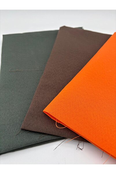 kumasfabrik 120X50 Cotton Lining Fabric/Bag Lining (3 Colors; Orange-Brown-Green)