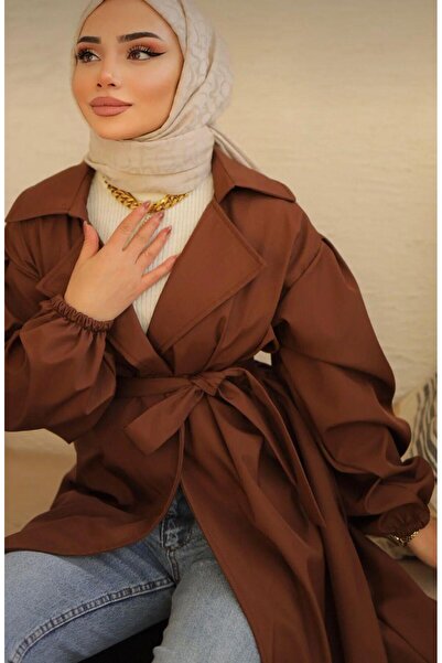 SOBİ Kuşaklı Kolu Lastikli Trençkot