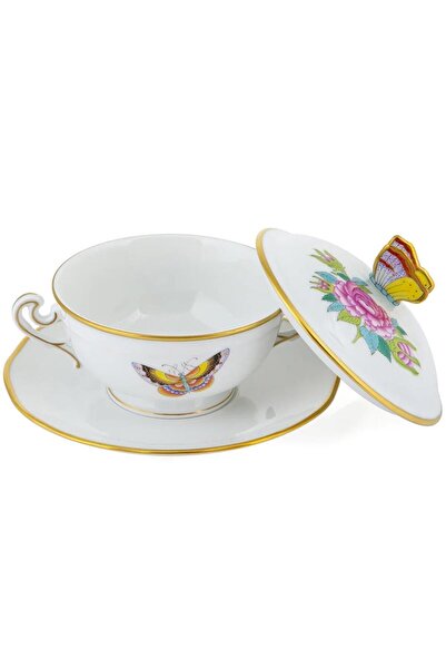 HEREND Soup Cup and Plate with Lid