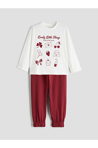 LC Waikiki Crew Neck Girl's Pajama Set