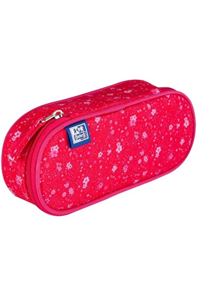 Oxford Penar oval cu motive florale, 1 clapă, roz închis