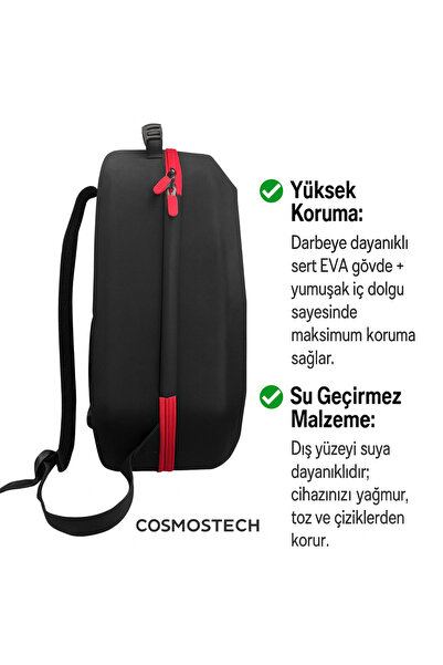 cosmostech Ps5 Slim CD ,Dijital Uyumlu Taşıma Su Geçirmez, Sert Korumalı, Seyahat ,Saklama Çantası Siyah