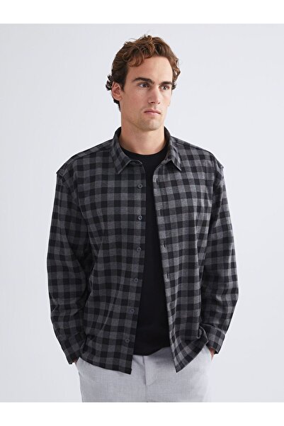 LC Waikiki Ανδρικό μακρυμάνικο καρό πουκάμισο LCW Vision Regular Fit