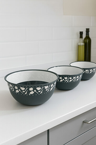 MEYA PİNE 3-Piece Jumbo Size Kitchen Bowl Multi-Purpose