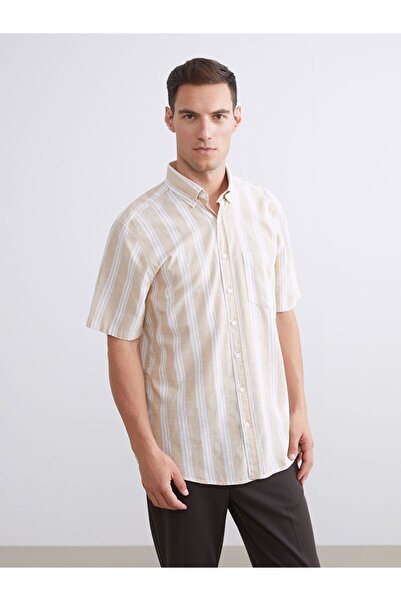LC Waikiki LCWAIKIKI Classic Regular Fit Short Sleeve Striped Men's Shirt