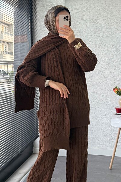 MELEK ARAZ Set de tricotaje pentru femei cu model de tricotat premium cu deta...