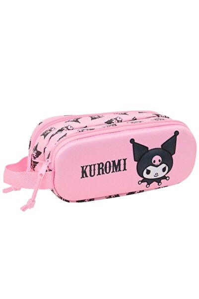 kuromi Penar 3D cu 2 fermoare, roz, 21x8x6cm