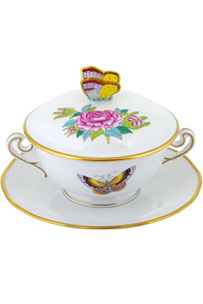 HEREND Soup Cup and Plate with Lid
