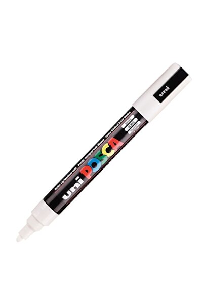 Uni Marker decorativ Posca PC-5M, 1,8-2,5 mm, alb