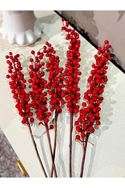 CREARTHOME Yapay Dal Kokina 75 Cm Kırmızı Yılbaşı Dekor ( 4 dal )