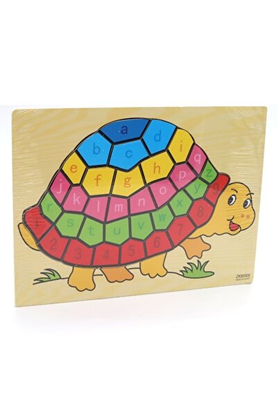 ALİBEİBEİ Puzzle din lemn cu broască țestoasă - 35 de piese