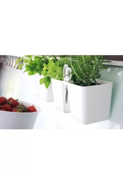 Prosperplast Dekorativní květináč, dvojitý, bílý, 2,5 l, 24,4 x 11 x 12 cm, Twins Cube