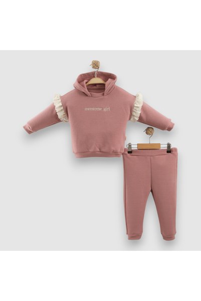 AGUBUBU 2-Piece Baby Set with Written Text, Ruffle Sleeve Detail