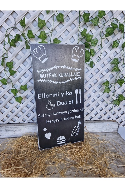 buraxe El yapımı ahşap mutfak duvar panosu,motto yazılar, 25×50