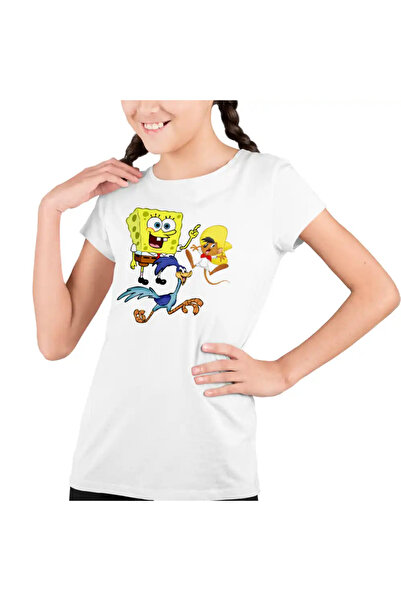 OEM Детска тениска за момичета Speedy Gonzales SpongeBob Road Runner