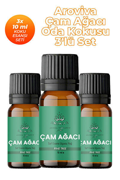 Aroviva Çam Ağacı Oda Kokusu 3'Lü Set- Doğal Esansiyel Uçucu Yağ, Difüzör Esa...