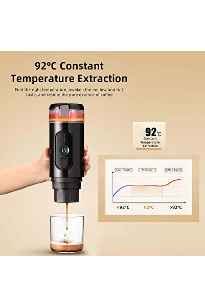 Generic ماكينة إسبريسو صغيرة محمولة ببطارية قابلة لإعادة الشحن | ماكينة إسبريسو قابلة لإعادة الشحن سهلة الحمل