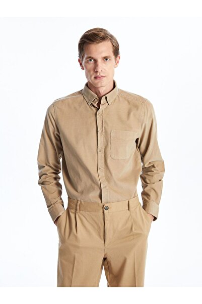 LC Waikiki LCWAIKIKI Classic Regular Fit Uzun Kollu Kadife Erkek Gömlek