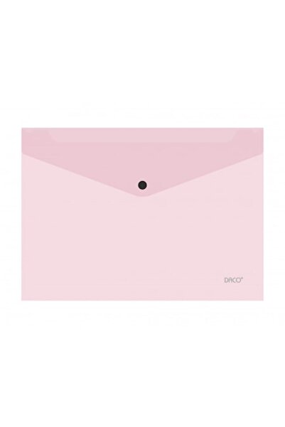 Daco Set of 12 A4 plastic envelope folders with clasp, pastel pink -