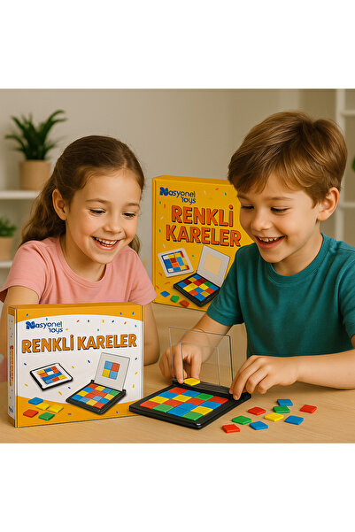 NASYONEL TOYS Renkli Kareler Tekli Zeka Oyunu - nasyoneltoys
