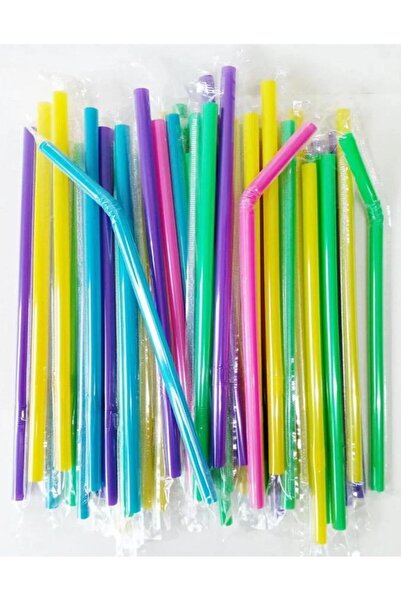 SELANİKLİ JELATİN SARGILI FROZEN RENKLİ PİPET KALIN KÖRÜKLÜ FOSFORLU 50 Lİ DOLPHİN 23,5 CM