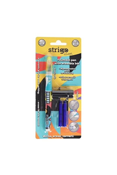 Strigo Erasable Ink Pen + 2 Refills + Cleaning Device, Blister, Pop Art