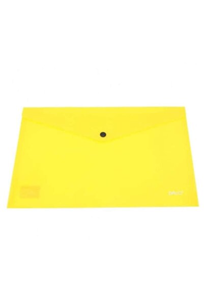 Daco A4 Plastic Envelope Folder, Clasp Closure, 200 micron, Yellow