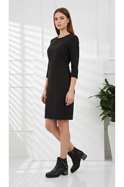 Mammamia Kadın Hakiki Deri Ortopedik Alçak Kalın Topuklu Klasik Tarz Bot M26/...