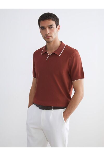 LC Waikiki Southblue Polo Neck Short Sleeve Men's Knitwear Sweater