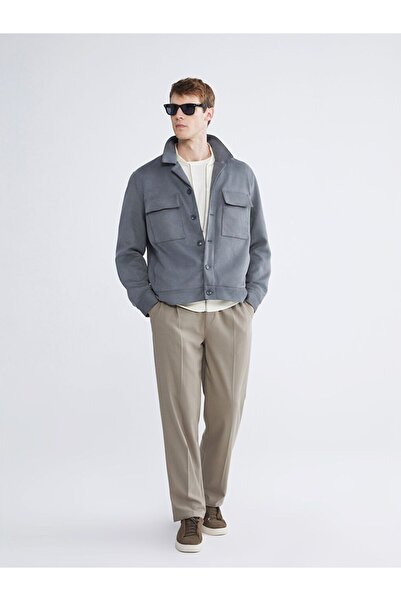 LC Waikiki Lcw Vision Standard Fit Shirt Collar Suede Men's Coat