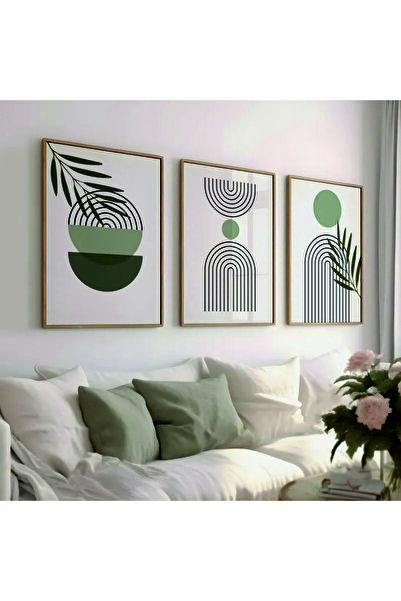 POSTER (ÇERÇEVESİZ) Bauhaus 3'lü Çerçevesiz Set, Modern Dekoratif Seti