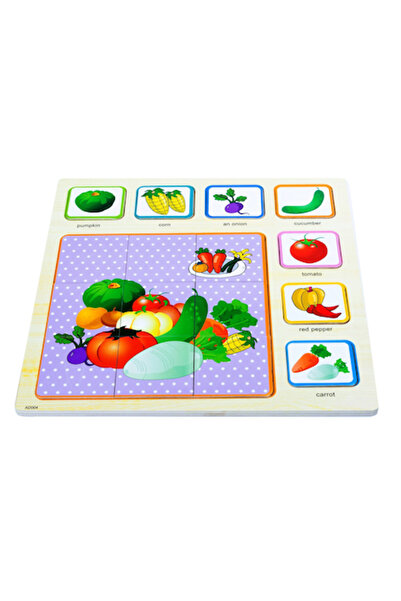 ALİBEİBEİ Puzzle 3D din lemn cu legume,