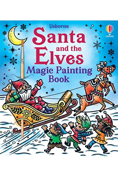 Usborne Cartea de pictură magică Moș Crăciun și elfii