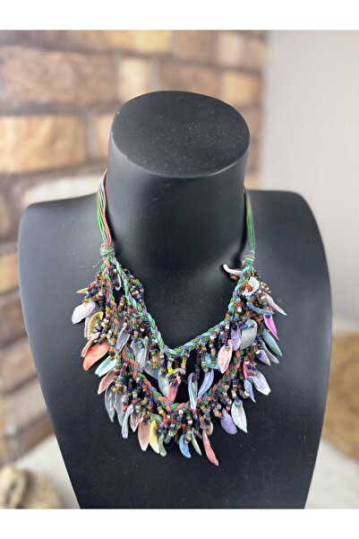 SEDEF TAKI taşlı kabuk kolye