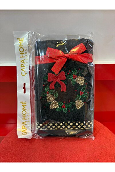 Çapa Home YILBAŞI YENİYIL NOEL TEMALI PREMİUM KALİTE HEDİYELİK PAMUKLU EL YÜZ HAVLU 50x90