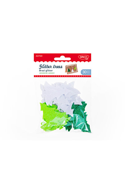 daço DACO AD760 glitter fir trees set of 30 pieces 6.5cm self-adhesive foam