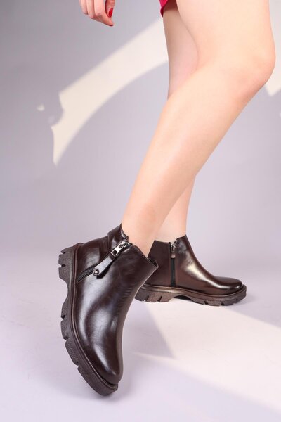 Birikon Μπότες CONNEL με αξεσουάρ με φερμουάρ ΚΑΦΕ