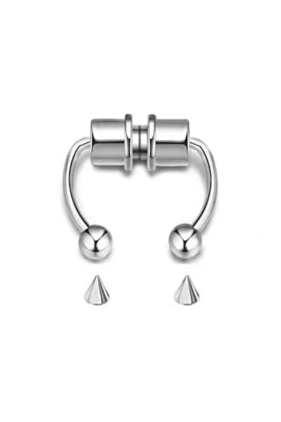 Tessero XUPING - Inel fals cu sept naral, unisex, închidere magnetică, oțel inoxidabil, argintiu