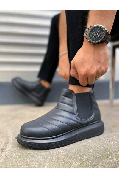 Baybonza Jy205 Boston Laceless Orthopedic Sole Skin Men's Sports Boots Cst - Black