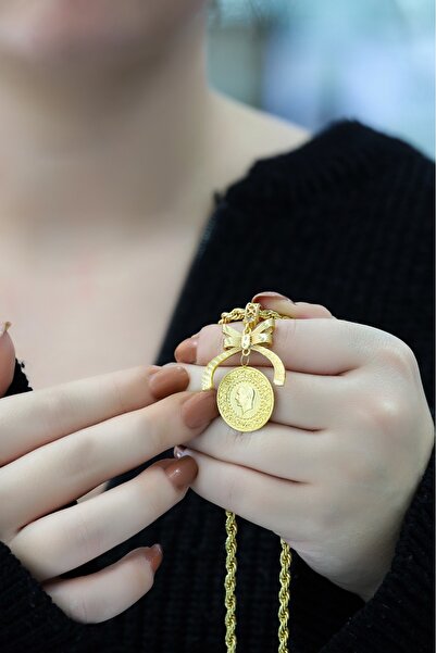 aytekgold 8 Ayar Yarım Altınlı Fiyonk Kolye