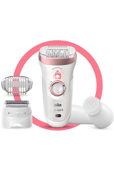 Braun Silk-épil 9 Women's Epilator, 9-855, White/Rose Gold