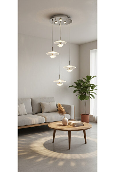 Avize BELİNAY 4 LÜ YUVARLAK 3 RENKLİ KUMANDALI