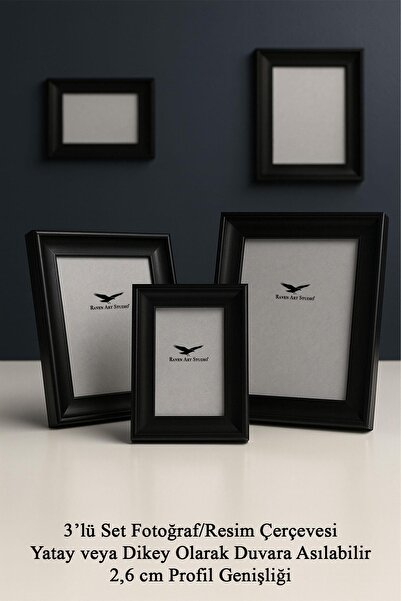 Raven Art Studio Pyramid 3'lü Set 10cm x 15cm + 13cm x 18cm + 15cm x 21cm Kor...