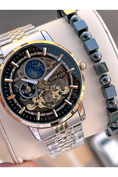 Reward Automatic Steel Band 5 Atm Water Resistant Men's Wristwatch Vs.Blkt.0611