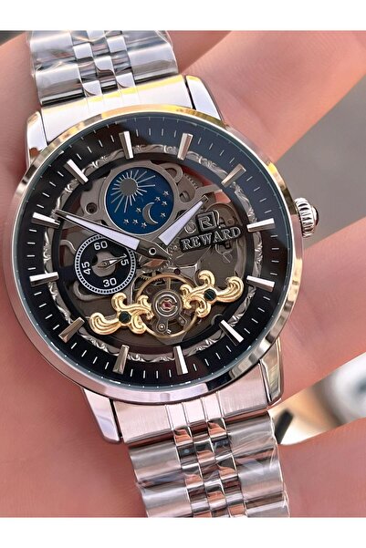Reward Automatic Steel Band 5 Atm Water Resistant Men's Wristwatch Vs.Blkt.0610