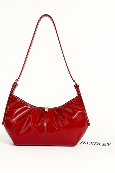 Handley Geantă de umăr și de mână de lux aspect de piele plisată