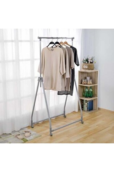 Silver Star Suport de haine metalic pliabil cu roți 87,5 x 47 x 167 cm