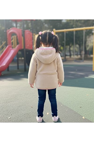 SMALL TOUCH Kuromi Modelli Kapşonlu Peluş Fermuarlı Kız Çocuk Üst Hırka