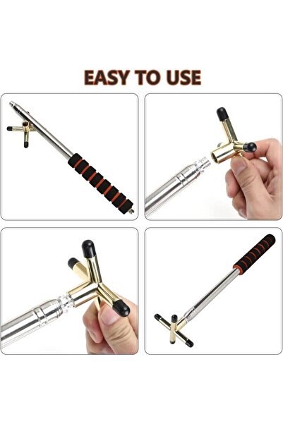 YALLA HomeGym Retractable Billiards Cue Stick Bridge with Replaceable Brass Bridge Head